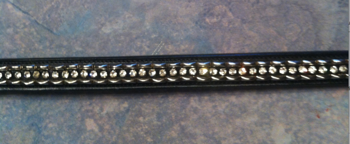 Bobby's Deco Browband Nickel Clenchers and Clear Stones