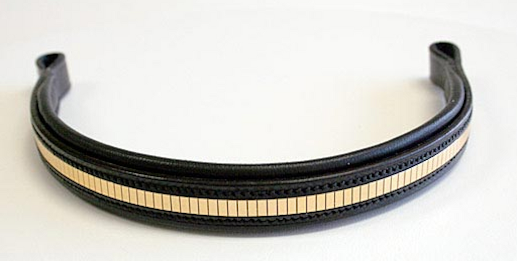 Bobby's Mirror Padded Browband in Brass